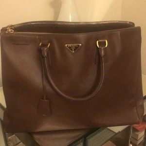 Prada brown safiano tote
